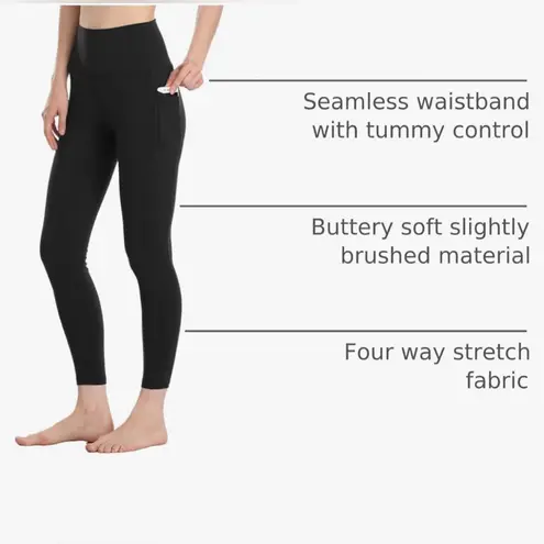 Colorfulkoala Black High-Waist 7/8 Leggings with Pockets – Size M