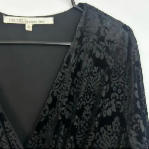 Rachel Roy Black Burnout Floral Long Sleeve Zipper Tulip Sheath Dress Size XL