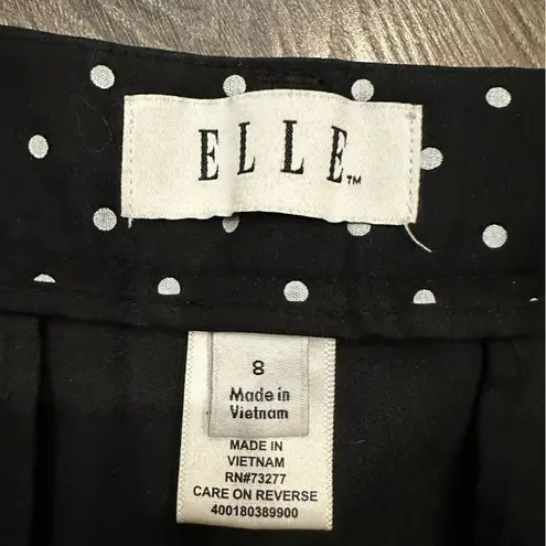 Elle  Brand Skinny Ankle Black White Polka Dot Career Pants Trousers Size 8