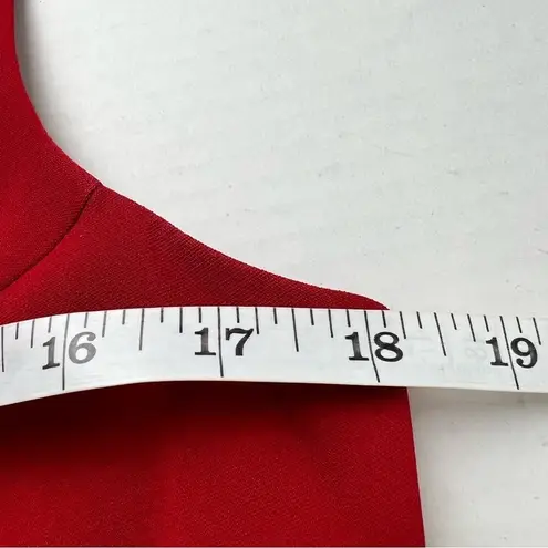 Amanda Smith VINTAGE Red V Neck Midi Dress Size 8 Sleeveless Date Night