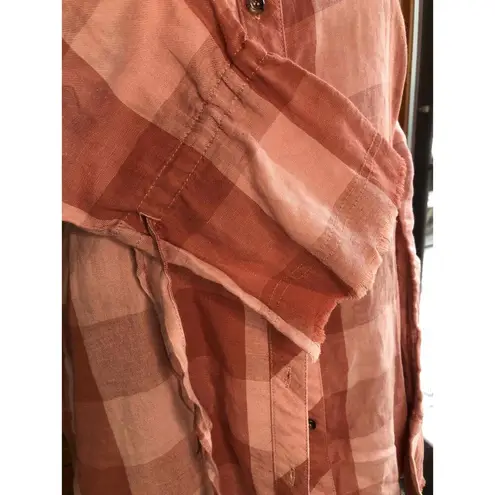 Shyanne NWT Pink Plaid Long Sleeve Button Up Collared Western Shirt Womens Large