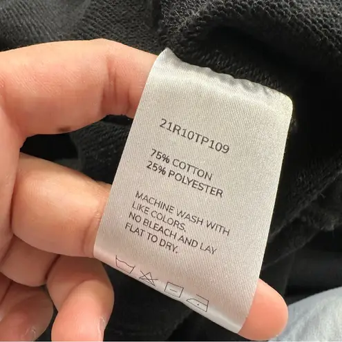 Nap Women’s Loungewear Terry Cropped Boxy Sweatshirt Mock Neck in Black L Size L