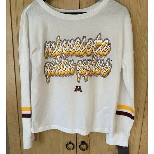 Fanatics Women White Minnesota Golden Gophers Retro Power Stripe Long Sleeve SM