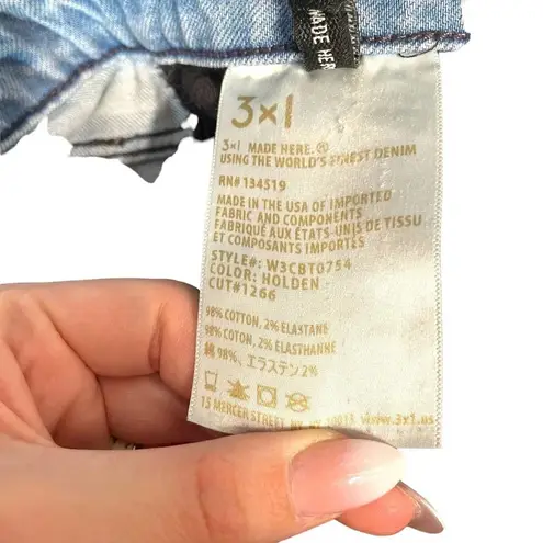 3x1 W3 Higher Ground Jeans Slim Crop Medium Denim Holden Wash Blue Size 27 - Image 10