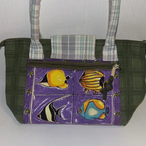 Colorful Fish Print Women's Canvas Bag…Bright and Cheerful Purple