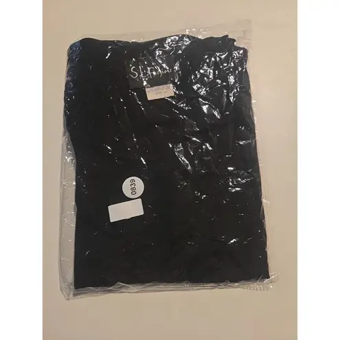 S.L. Fashions Women's Black Short Sleeve Blouse, Size 16, Chic Lady Top Shirt