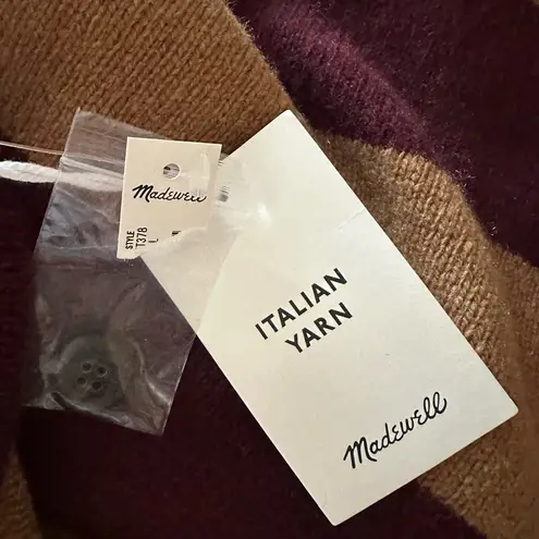 Madewell  Cashmere Wool Knit Sweater Midi Dress Sz L Aroma Striped Long Sleeve