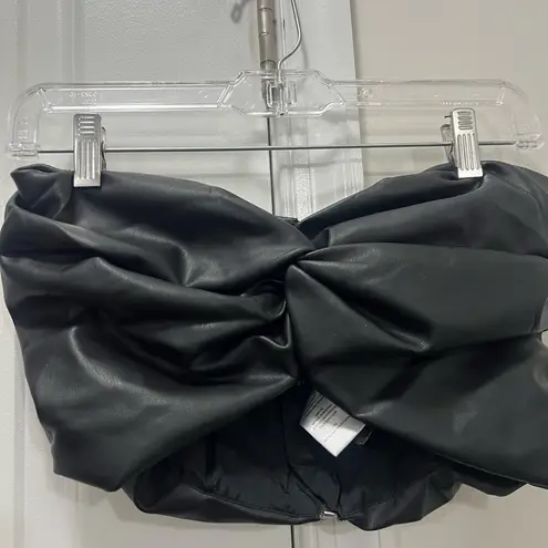 Amur Black Amari Faux Leather Crop Top Size 2 US $298