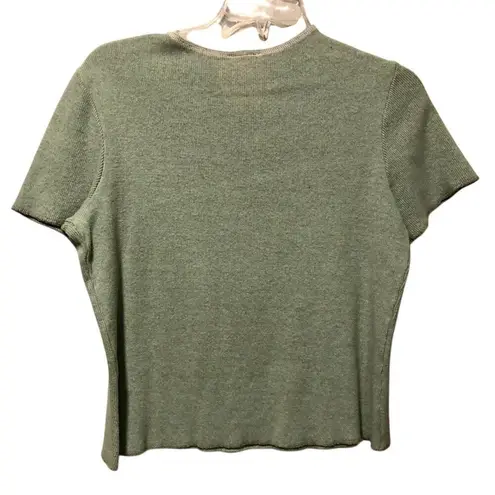 RARE 90’s KD Spring Blouse Popover Top Abstract Pullover Shirt S/M Stretch Green Size M