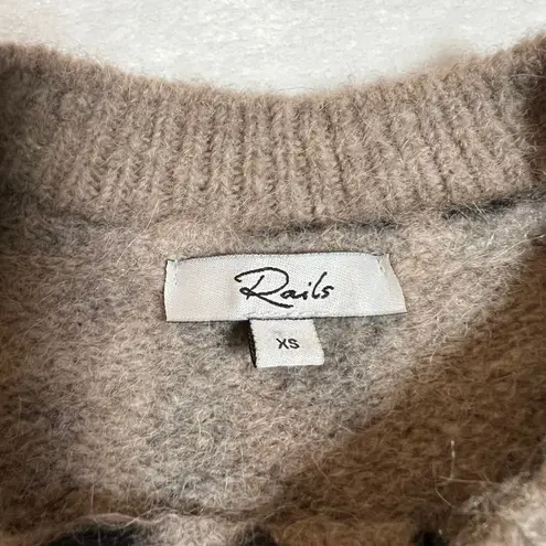 Rails  Crewneck Lana Leopard Print Sweater Size X-Small Boho Animal Cozy Neutral