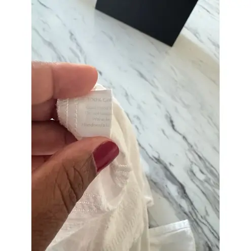 SIR the Label White Cotton Textured Tie