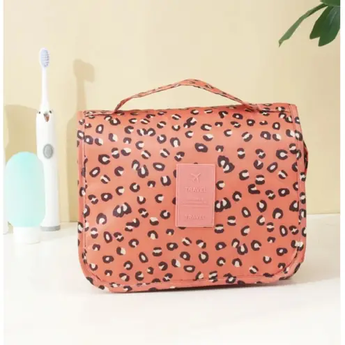 Pink Leopard Print Travel Toiletry Bag