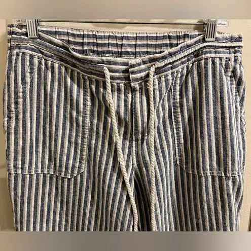 Natural Reflections Size Medium Linen Blend Striped Pants