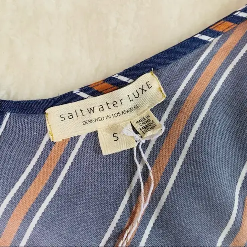 Salt Water Luxe Indigo Stripped Summer Women Top Size Small Blue