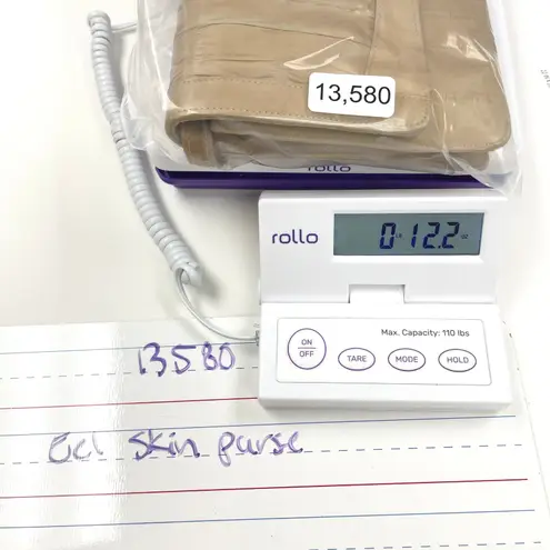 Vintage Eel Skin Womens Shoulder Bag Tan Purse Leather 80s Old Money Elegance