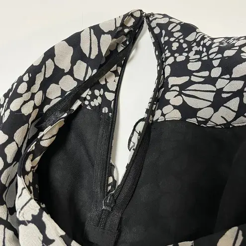 INC 100% Silk Ruffle Mini Skirt Black White Size 0 Fairy Romantic Y2K Flirty