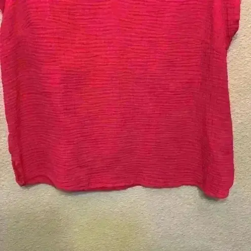 Three Dots hot pink shirt sz M Barbie lightweight natural fibers breathable