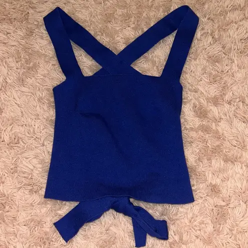 Le lis Royal Blue  Strappy Back Knit Crop Tank