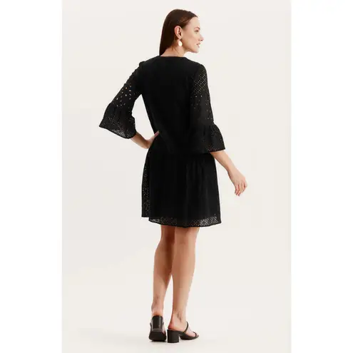 Tyler Boe Ingrid Eyelet Dress NWT size large Black