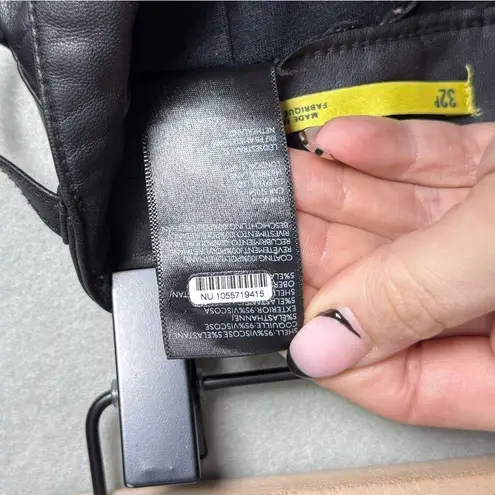 Maeve Anthropologie The Colette Cropped Wide Leg Faux Leather Pant In Black 32P