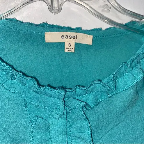 easel  Blue Ruffle Top Women’s Small - Image 5