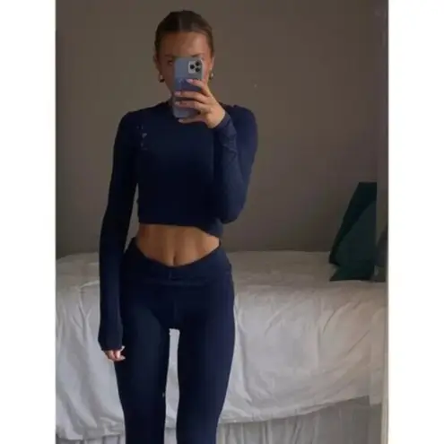 SKIMS Foldover Pants in Soot Black Size Medium