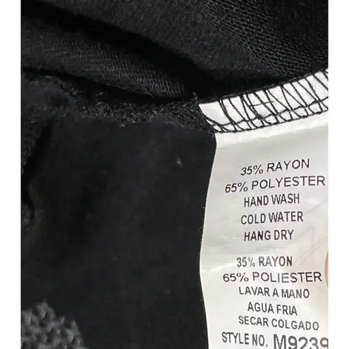 Monoreno Swim Coverup Stitched Black V-Neck Size M Medium Long Sleeve Tunic