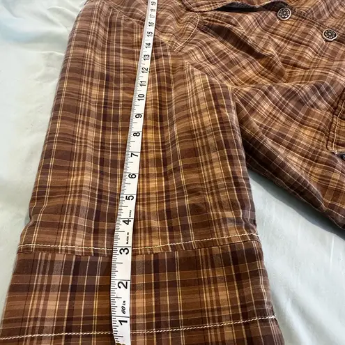 L.A. Blues Women's Brown Plaid Button Up Collared Jacket Workwear. Oversized.