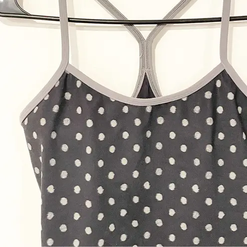 Lululemon  Size 8 Polka Dot Power Y Black Gray Yoga Workout Fitness Tank Top