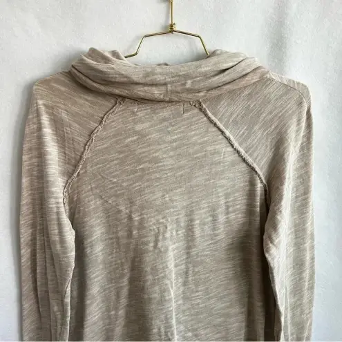 Free People Beach Cocoon Cowl Neck Pullover Heathered Oatmeal/Cream Size M/L Tan