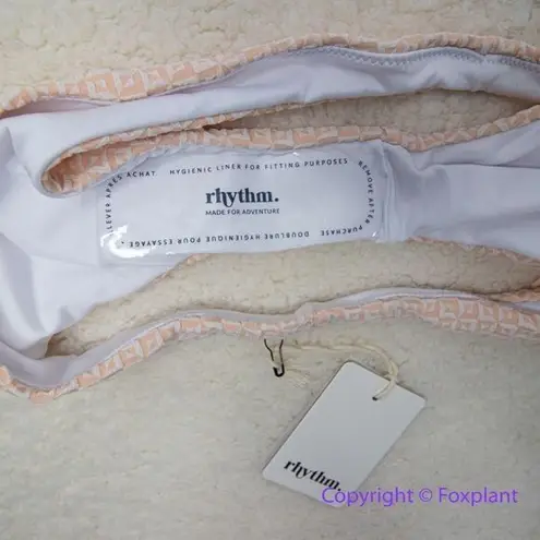NEW Free People Rhythm Geo Bikini bottom in peach parfait, size L Pink Size L