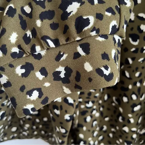 MELLODAY Leopard Green Black Cream Jogger Pants Elastic Waist XL