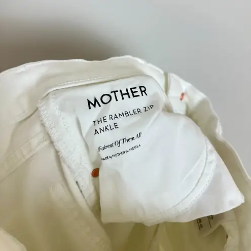 MOTHER The Rambler Zip Ankle in Wash Fairest Of Them All Size US 27 White