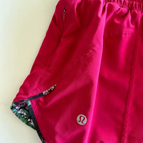 Lululemon reversible choose a side short in ruby red/zen garden multi