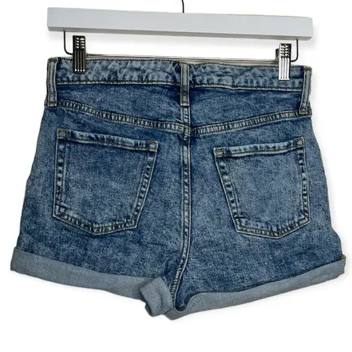 Wild Fable 𝅺 Women’s High Rise Rolled Hem Jean Shorts in Blue Acid Wash Size 6