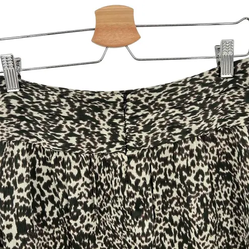 IRO  Roya Leopard Silk Mini Skirt Ecru Black Brown Size 38 / US 6