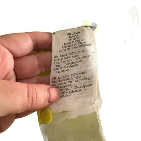 Opening Ceremony Reversible Bomber Jacket Faux Fur Collar Neon Yellow Medium