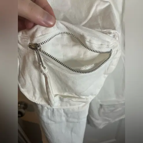 Missguided Plus White Zipper Tactical Cargo WideLeg BaggyLounge Pants Pockets 18