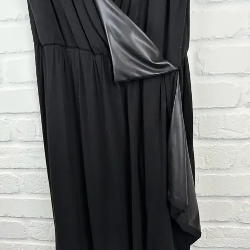 Casual Couture by Green Envelope faux wrap dress with faux leather flap Size M Size M