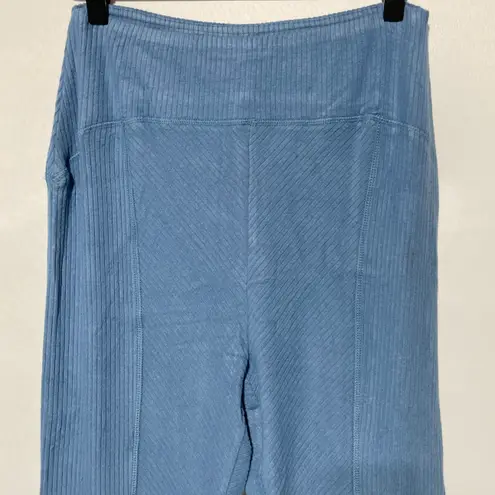 Area Stars New Ribbed Knit Flare Leg Full Length Pull On Pants Blue Size Small