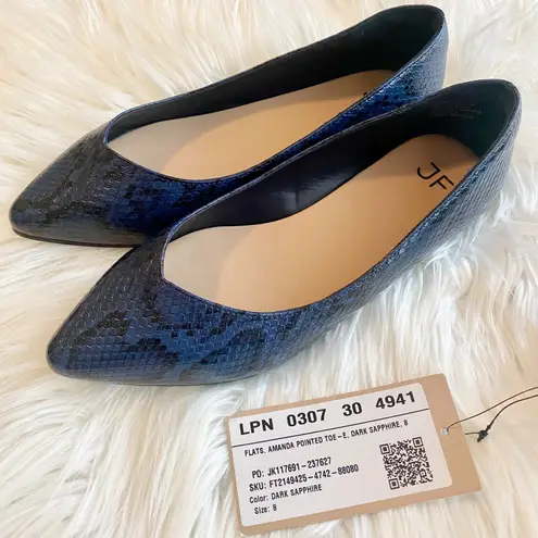 Just fab Sapphire Blue Snakeskin Flats