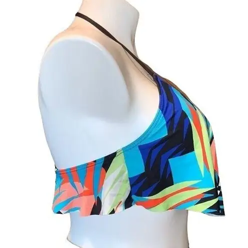Apt. 9  Womens Bikini Top Swimsuit Flutter Flounce Bright Tropical Print Large - Image 4