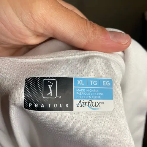 PGA Tour Women White V-Neck Collared AirFlux Golf Sleeveless Polo Size XL