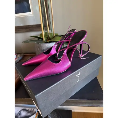 retrofete Cindy Slingback Heel Metallic Pink Womens Size 39 US 8