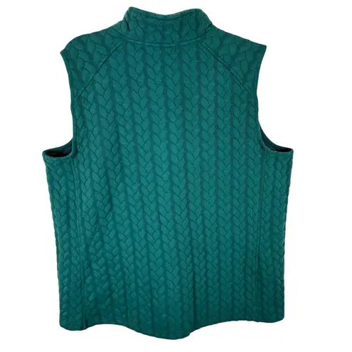 Liberty Lane Green Lightweight Full Zip Mock Neck Quilted Vest Pockets Size XL