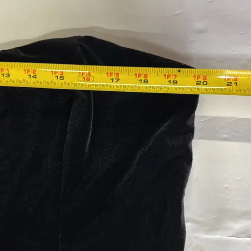 Lulu's Elegant Black Velvet One Shoulder Dress high slit XXL event party formal