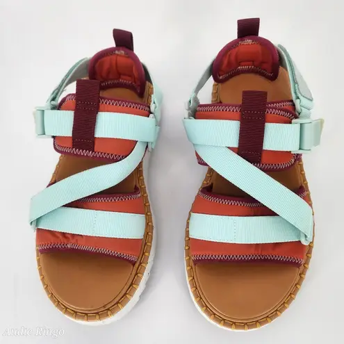 Chloé Lilli Multi-Strap Platform Sandals Orange/Teal EU 38 (US 7.5–8)