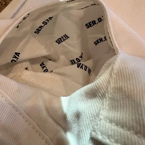 SER.O.YA White Cropped Denim Pants NWOT Size 12 Raw Hem 4 pocket design sample