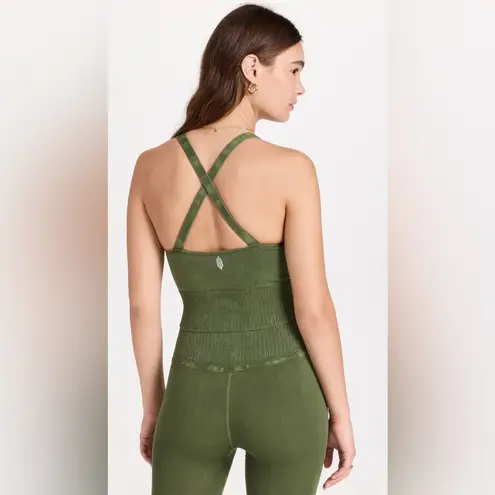 Free People Movement NWOT (SET) GOOD KARMA LEGGING & CROP TOP SET SECRET MOSS$126
