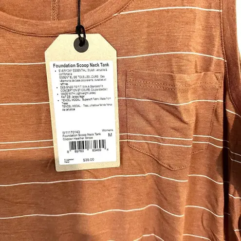prAna NWT Foundation Scoop Neck Tank in Copper Heather Stripe - Size Medium